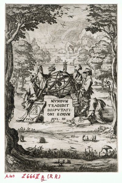Sacra Cosmologia ... -teoksen nimiölehti (kaiverrus). tekijältä Jacques Callot