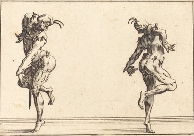 Kaksi Pantaloonia tanssivat tekijältä Jacques Callot