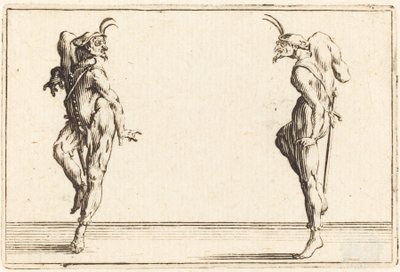 Two Pantaloons Dancing, c. 1622. tekijältä Jacques Callot