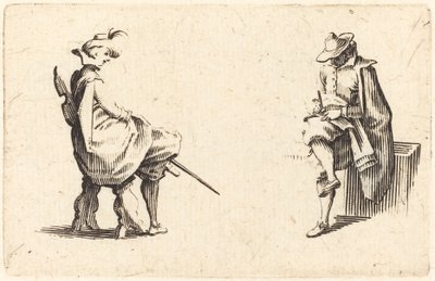 Kaksi istuvaa hahmoa tekijältä Jacques Callot