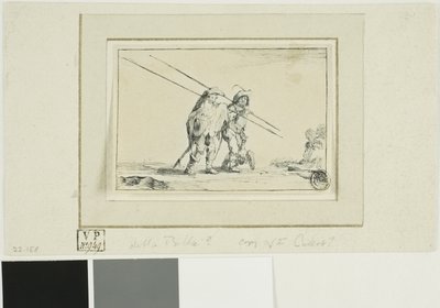 Kaksi sotilasta sauvojen kanssa tekijältä Jacques Callot