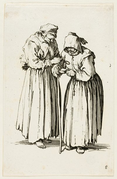 Two Women Beggars, levy kahdeksan Beggarsilta tekijältä Jacques Callot