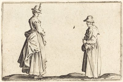 Kaksi naista profiilissa tekijältä Jacques Callot