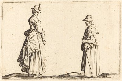 Kaksi naista profiilissa, c. 1622. tekijältä Jacques Callot