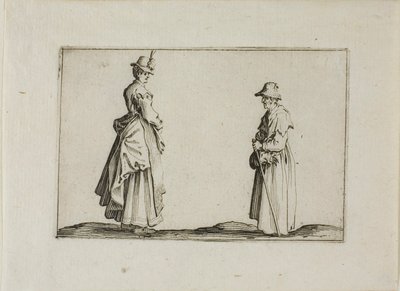 Kaksi naista profiilissa, The Capricesista tekijältä Jacques Callot
