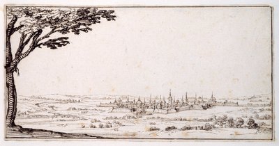 Näkymä Nancysta (kynä ja ruskea muste paperille) tekijältä Jacques Callot