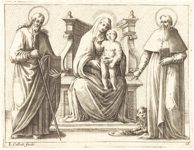 Neitsyt ja lapsi pyhien Jaakobin ja Hieromuksen kanssa, 16081611. tekijältä Jacques Callot