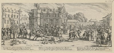 Luostarin tuhoaminen, sarjan "Sodan kauhut" lehti 6 tekijältä Jacques Callot