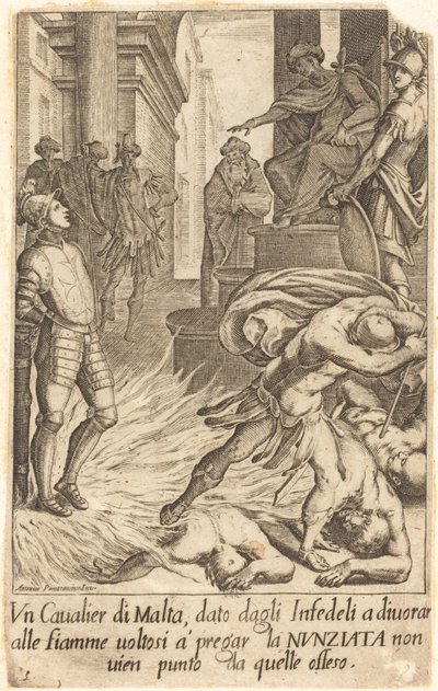 Maltan ritari tekijältä Jacques Callot after Antonio Circignani