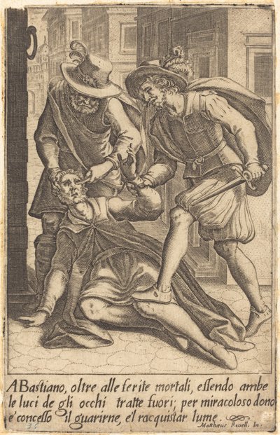 Bastiano tekijältä Jacques Callot after Matteo Rosselli
