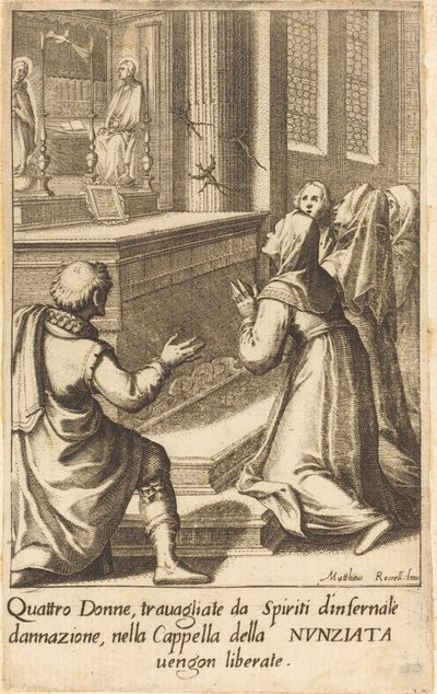 Neljä Naista tekijältä Jacques Callot after Matteo Rosselli