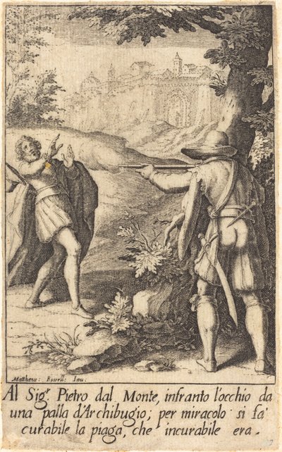 Pietro dal Monte tekijältä Jacques Callot after Matteo Rosselli
