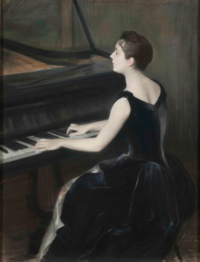 Pianisti Léontine Bordes-Pènen muotokuva 1858-1924, 1889-1890. tekijältä Jacques Emile Blanche