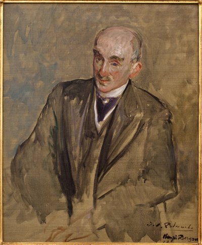 Tutkimus Henri Bergsonin (1859-1941) muotokuvaa varten. Jacques Emilen (Jacques-Emile) Blanchen (1861-1942) maalaus öljy kankaalle tekijältä Jacques Emile Blanche