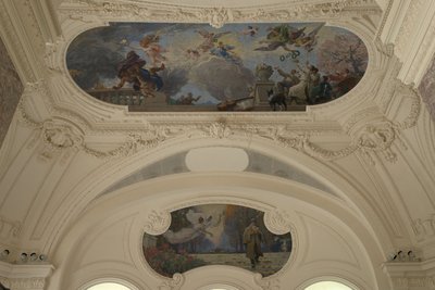 Décoration du pavillon Nord du Petit Palais - Le triomphe de Paris (katto) - Pariisi, älyllinen pääkaupunki (Demi-coupole), vuosina 1913-1919 (öljy) tekijältä Jacques Fernand Humbert