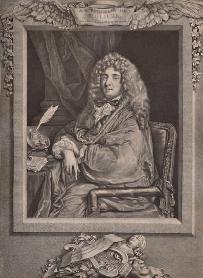 Moliere, ranskalainen näytelmäkirjailija ja näyttelijä, 1700-luku 1894 tekijältä Jacques Firmin Beauvarlet