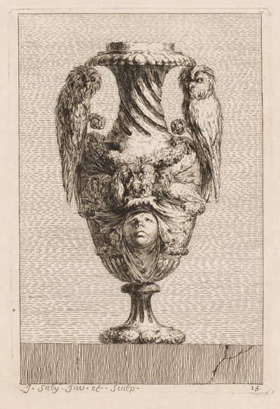Maljakkosarja: lautanen 15, 1746. tekijältä Jacques Francois Joseph Saly