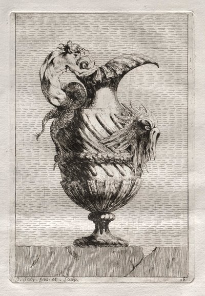Maljakkosarja: lautanen 16, 1746. tekijältä Jacques Francois Joseph Saly