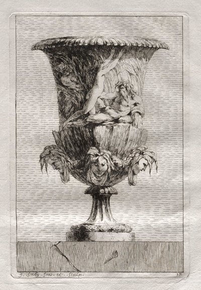 Maljakkosarja: lautanen 17, 1746. tekijältä Jacques Francois Joseph Saly