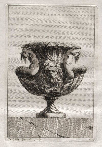 Maljakkosarja: lautanen 18, 1746. tekijältä Jacques Francois Joseph Saly