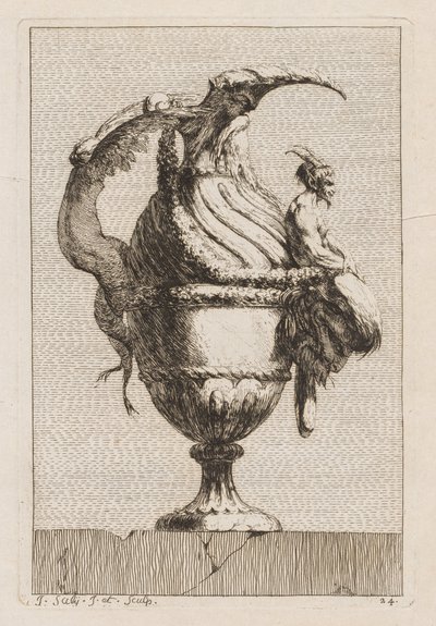 Maljakkosarja: lautanen 24, 1746. tekijältä Jacques Francois Joseph Saly