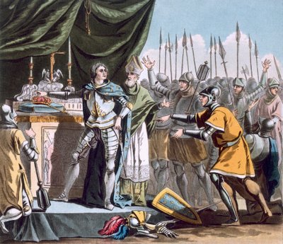 Bouvinesin historiallinen päivä vuonna 1214, kaiverrus Jean Baptiste Morret (fl. 1790-1820), 1790 tekijältä Jacques Francois Joseph Swebach