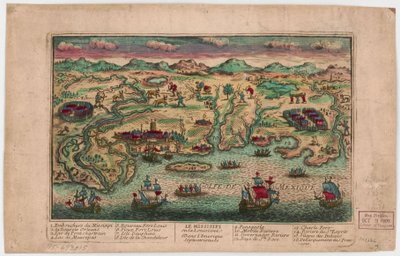Missisipi tai Louisiana Pohjois-Amerikassa. LOC 75693015 tekijältä Jacques François Chéreau