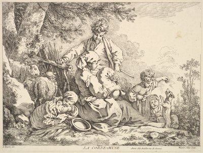 Säkkipilli, 1700-luvun puolivälistä loppu. tekijältä Jacques Gabriel Huquier
