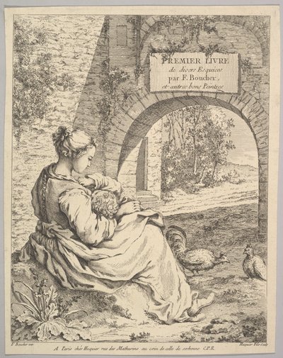 Etukappale, 1700-luvun puolivälistä loppu. tekijältä Jacques Gabriel Huquier