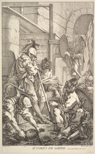 Toinen vartiohuone, 1700-luvun puolivälistä loppupuolelle. tekijältä Jacques Gabriel Huquier