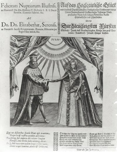 Yleiskuvaus Frederick V:n, ruhtinaspalatinen, ja Englannin prinsessa Elisabetin häistä, 1613 tekijältä Jacques Granthomme