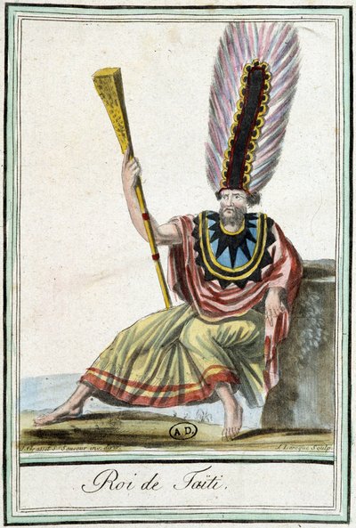 Tahitin kuningas - J. Grasset Saint-Sauveurin "" Encyclopedia of Travels" -julkaisussa tekijältä Jacques Grasset de Saint Sauveur