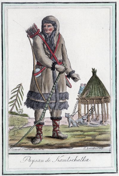 Kamchatkan talonpoika - Grasset St Sauveurin "" Matkojen tietosanakirjassa" Pariisissa tekijältä Jacques Grasset de Saint Sauveur