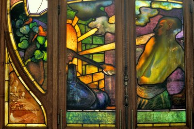 Nancy (osasto 54), Art Nouveau, Kauppa- ja pörssikamari, Jacques Gruberin lasimaalaus (1870-1936) tekijältä Jacques Gruber