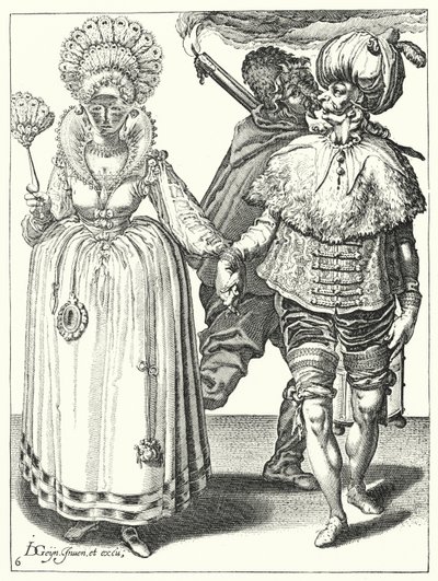 Naamiaiset (kaiverrus) tekijältä Jacques II de Gheyn