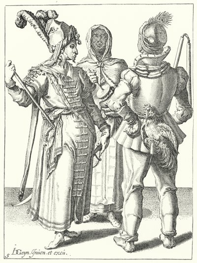 Naamiaiset (kaiverrus) tekijältä Jacques II de Gheyn