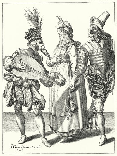 Naamiaiset (kaiverrus) tekijältä Jacques II de Gheyn