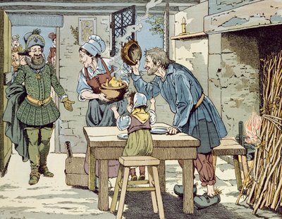 Henri IV, köyhien kuningas, joka haluaa kaikille alamaisilleen kanan sunnuntai-illalliseksi, n. 1900 tekijältä Jacques Marie Gaston Onfray de Breville (Job)
