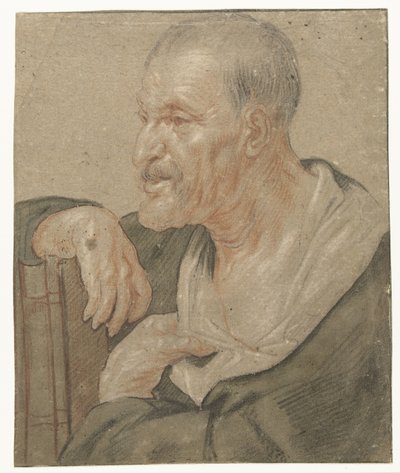 Evankelistan olkapää, vasemmalla tekijältä Jacques Jordaens