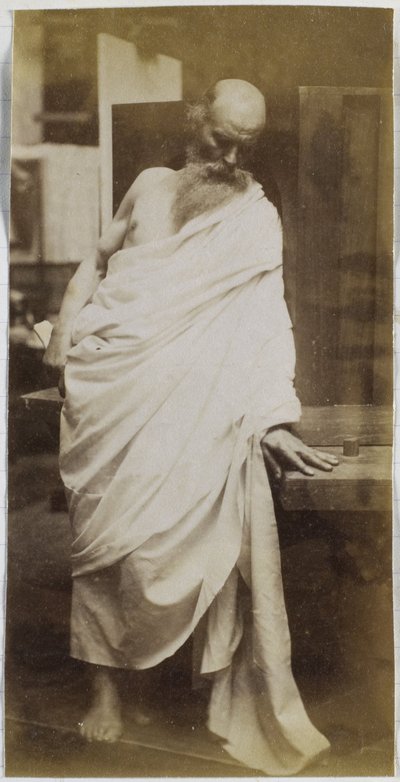 Tutkimus miesmallista, vanhasta miehestä, jolla on parta ja puettu valkoiseen kankaaseen, Jacques de Lalaingin studiossa tekijältä Jacques Lalaing (attributed to)