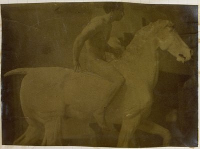 Tutkimus kipsihevosen selässä istuvasta miesalastomallista Jacques de Lalaingin studiossa, mahdollinen esiselvitys Gentin taidemuseon Equestrian Portrait -kuvaa varten tekijältä Jacques Lalaing (attributed to)