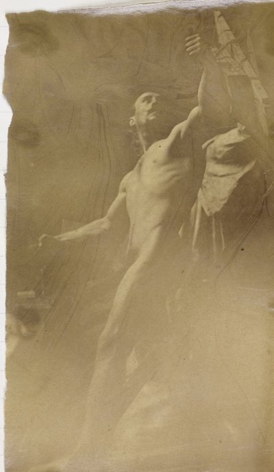 Tutkimus telineessä olevasta miesmallista alhaalta katsottuna Jacques de Lalaingin työpajassa tekijältä Jacques Lalaing (attributed to)