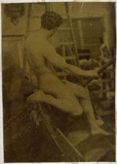Tutkimus miesten alastonmallista, takaa katsottuna, Jacques de Lalaingin studiossa tekijältä Jacques Lalaing (attributed to)