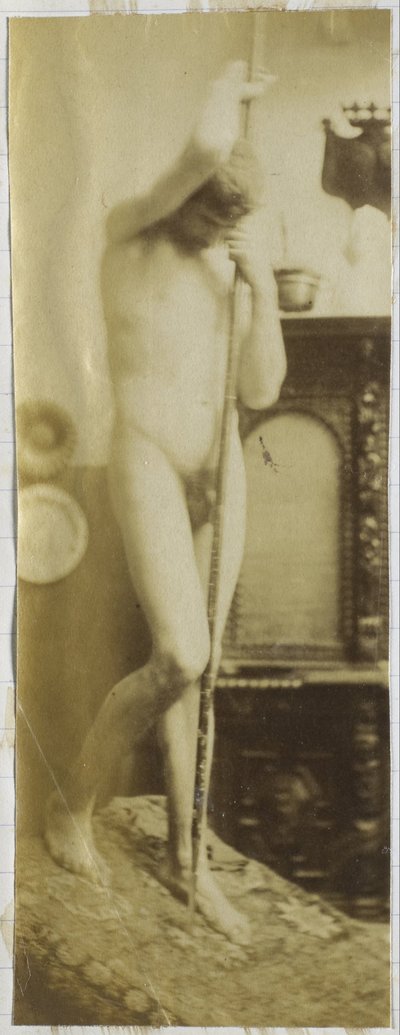 Jacques de Lalaingin studiossa tutkitaan seisovaa miesalastonta mallia tekijältä Jacques Lalaing (attributed to)