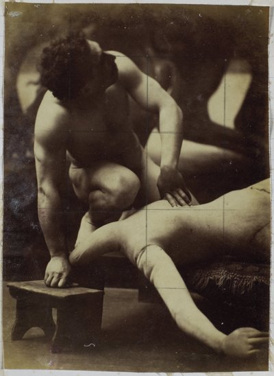 Tutkimus mallinuken kanssa painivasta miesmallista Jacques de Lalaingin studiossa tekijältä Jacques Lalaing (attributed to)