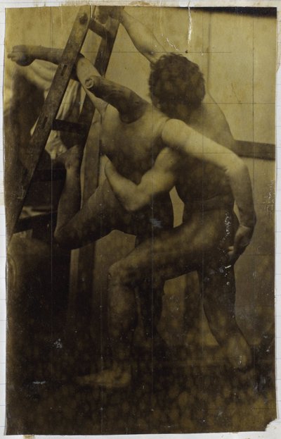 Tutkimus nuken kanssa painivasta miesmallista Jacques de Lalaingin studiossa tekijältä Jacques Lalaing (attributed to)