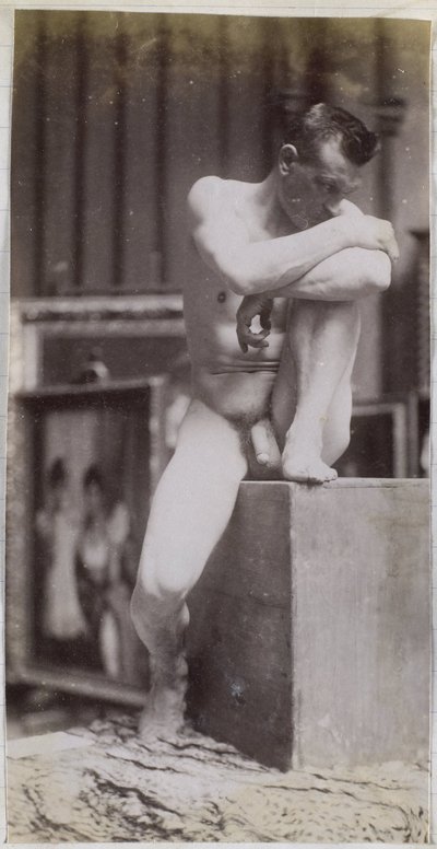 Tutkimus istuvasta alaston miesmallista Jacques de Lalaingin studiossa tekijältä Jacques Lalaing (attributed to)