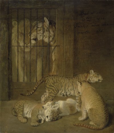 Leijonan ja tiikerin välissä lisääntynyt penturyhmä tekijältä Jacques Laurent Agasse