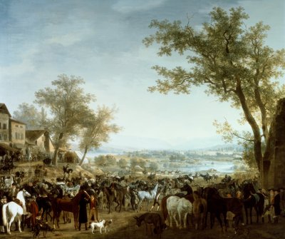 Hevosmarkkinat Gaillardissa tekijältä Jacques Laurent Agasse