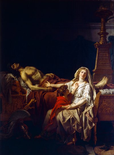 Andromache suree Hectorin ruumista, kirjoittanut Jacques-Louis David (1748-1825) tekijältä Jacques Louis (studio of) David